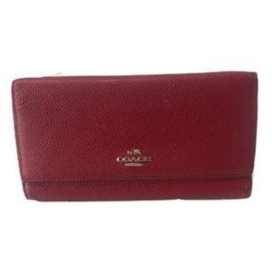 COACH - WALLET - CLUTCH - Red Saffiano Leather